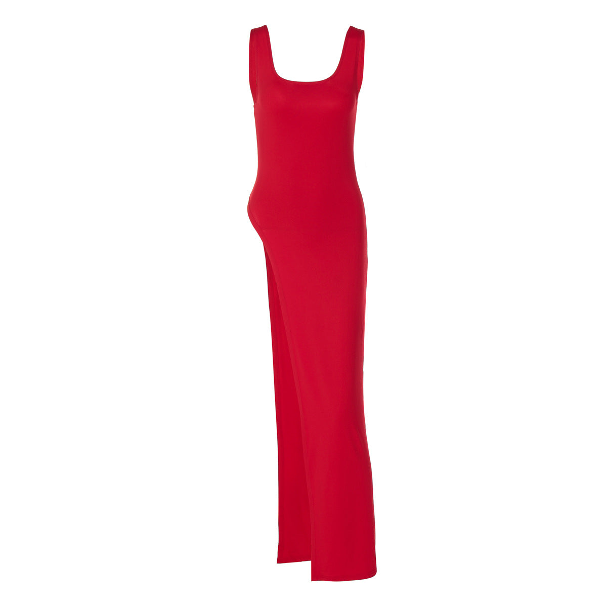 Scoop Neck Sleeveless High Split Fitted Maxi Tank Dress 5