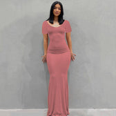 Scoop Neck Spaghetti Strap Bodycon Mermaid Maxi Dress 21
