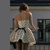 Polka Dot Strapless Fit and Flare Mini Dress Party