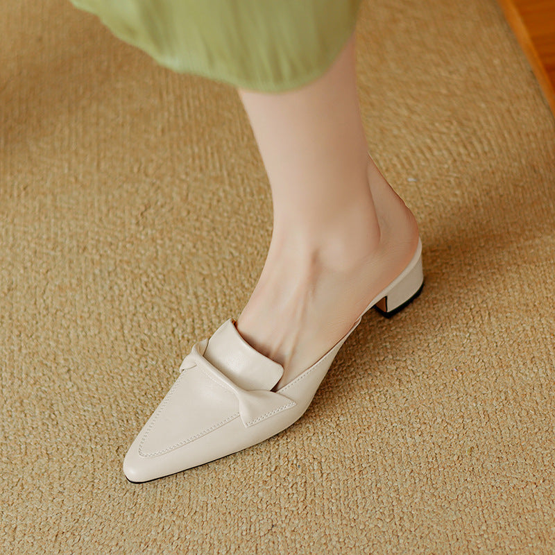 Square Toe Block Heel Mules 10
