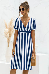 Glinda Striped Satin Midi Shirt Dress 4