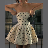 Polka Dot Strapless Fit and Flare Mini Dress Party 3