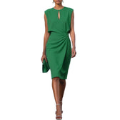 Keyhole Cut Out Ruched Bodycon Midi Dress Cocktail 5