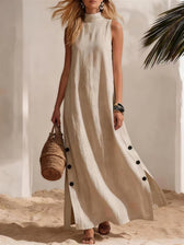 High Neck Sleeveless Side Slit Maxi Dress 6