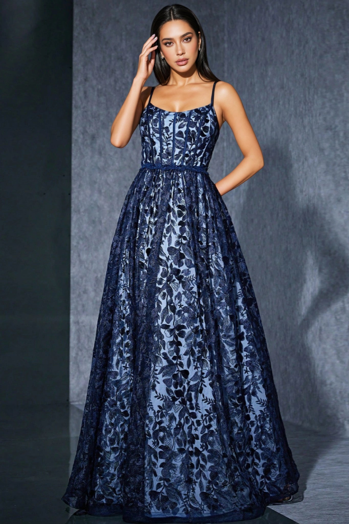 Ari Blue Strapless Mesh Maxi Dress - View 2