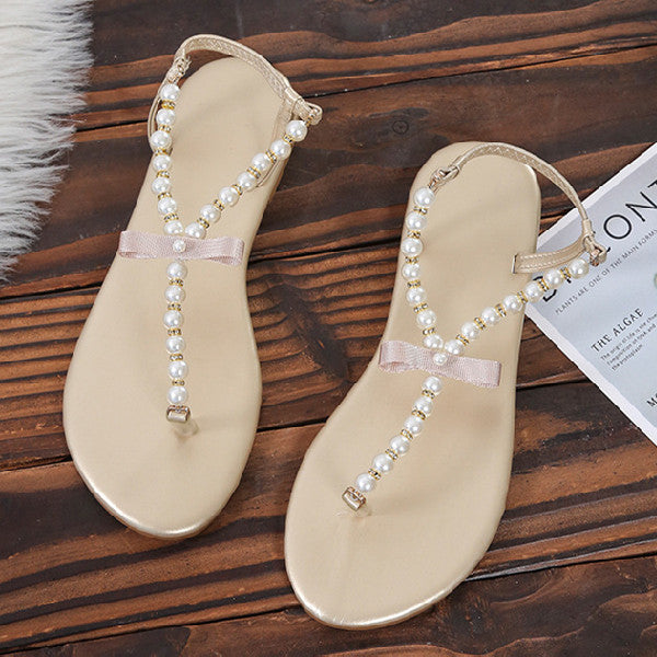 Pearl String Clip-toe Sandals