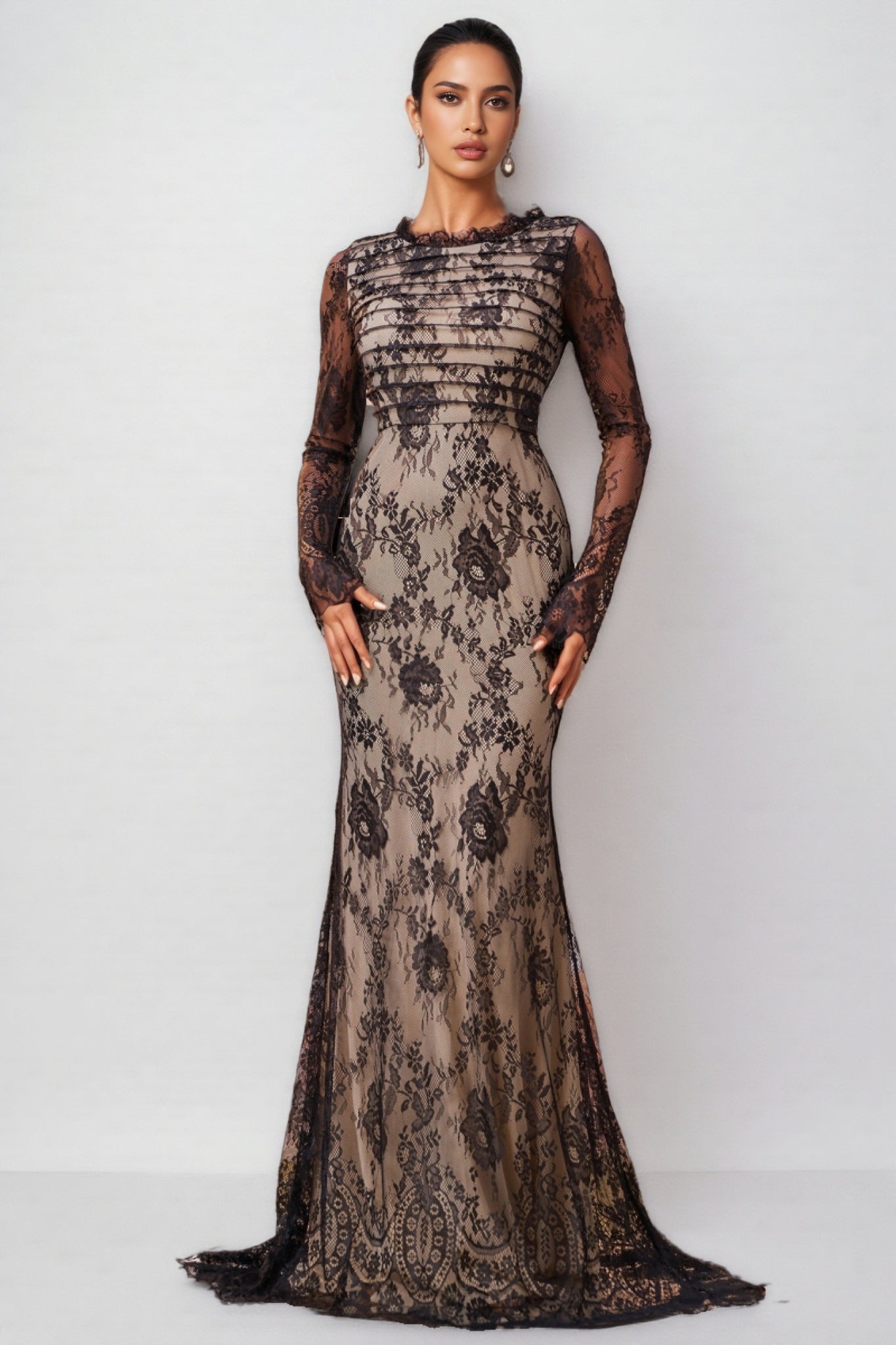 Remington Mesh Fishtail Maxi Dress
