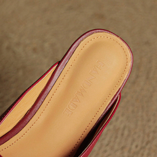 Square Toe Ankle Strap Mary Jane Mules