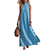 High Neck Sleeveless Side Slit Maxi Dress 5