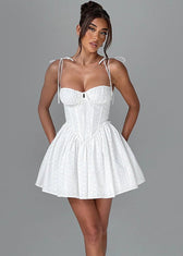 Soleil Lace-Up Mini Dress - View 9