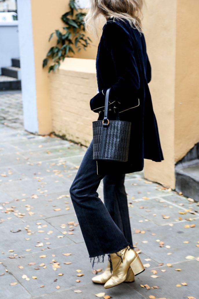 Thermal Velvet Patchwork Multi-Button Jacket