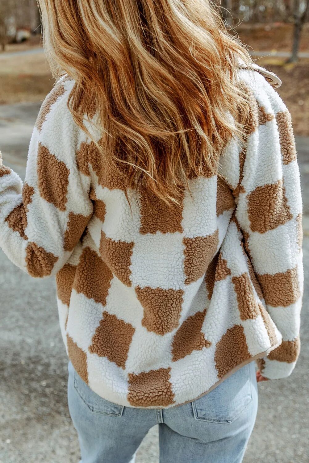 Classic Plaid Fleece Cardigan Top
