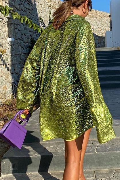 Shiny Sequin Loose Shirt