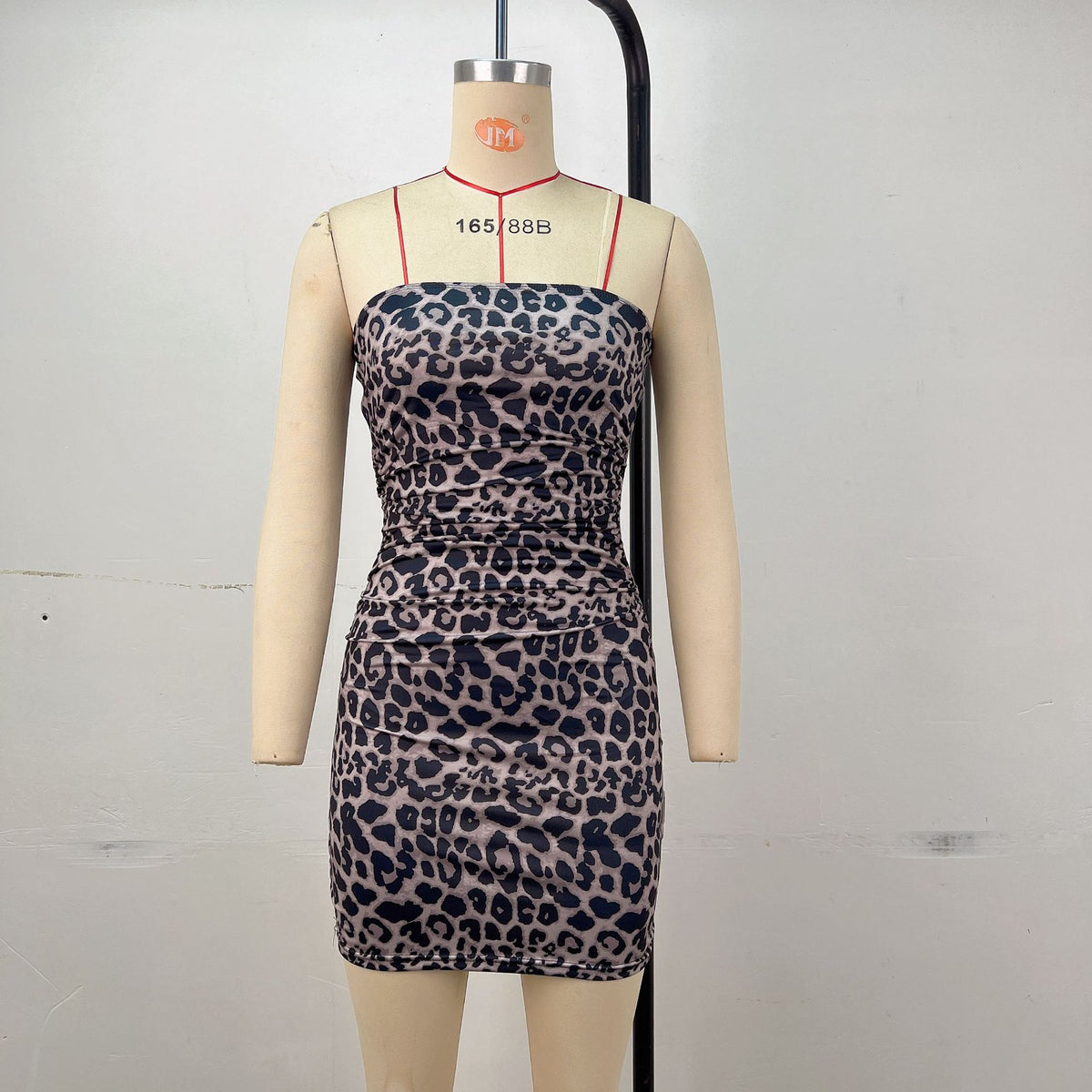Denim Patchwork Print Strapless Tube Bodycon Mini Dress 6