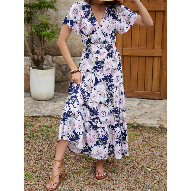 Violeta Aesthetic Women's Flower Wrap Midi Dress Everyday Luxe Edit