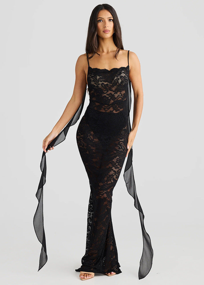 Verona - Sheer Lace Backless Maxi Dress 3