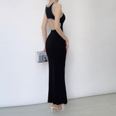 Black Bodycon Dress With Cut Out Detail M / Black Long Bodycon Dress