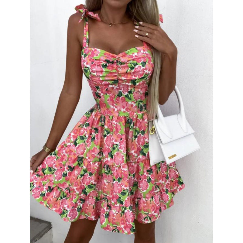 Abigail Effortless Women's Floral Dress with Adjustable Straps Evening Wear Edit