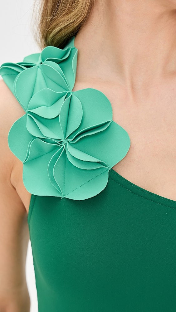 Pablo One Shoulder Swimsuit  - Green