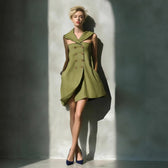 Sleeveless Lapel Double Breasted Blazer Mini Dress 4