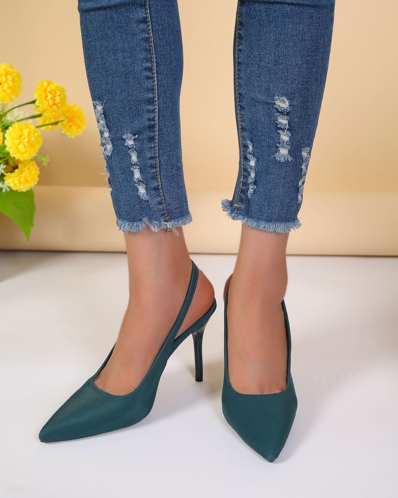 Pointed Toe High Heel Ankle Strap Sandals