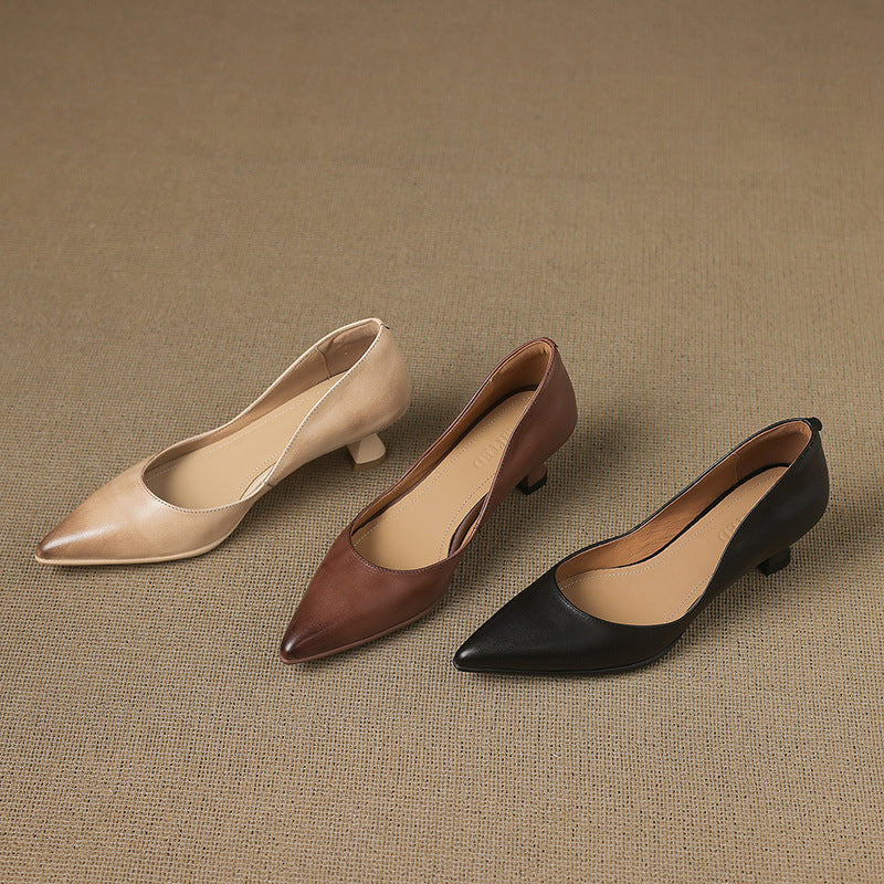Pointed Toe Kitten Heel Pumps