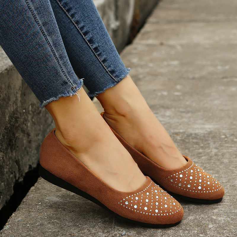Frosted textured diamond-encrusted shallow flats