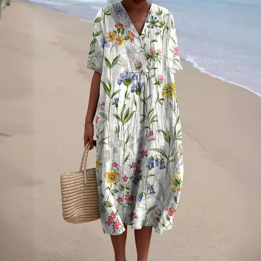 Valeria Effortless Floral Print Dress Chic Silhouette Collection