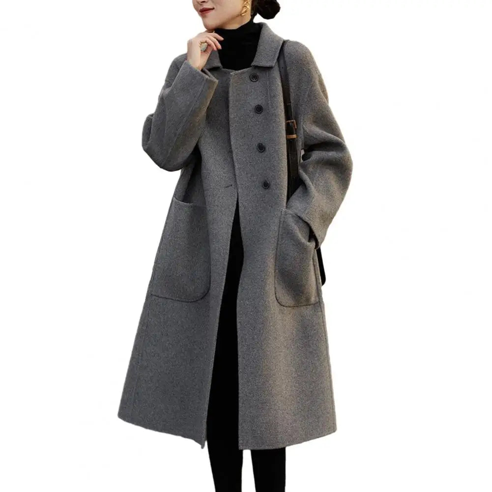 Collared Button Front Patch Pocket Midi Coat 5