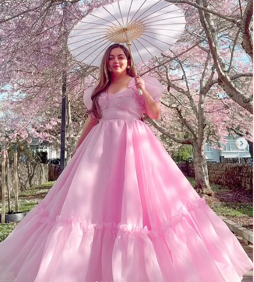 Vintage Pink A-line Prom Dress,Pink Birthday Party Dress  cc1339
