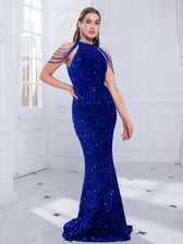 Halter-Neck Sequin Dress