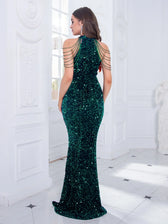 Halter-Neck Sequin Dress