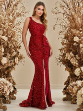 Backless Lace Sequin Dress