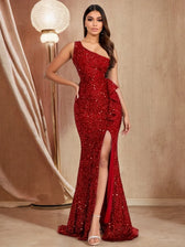 Backless Lace Sequin Dress