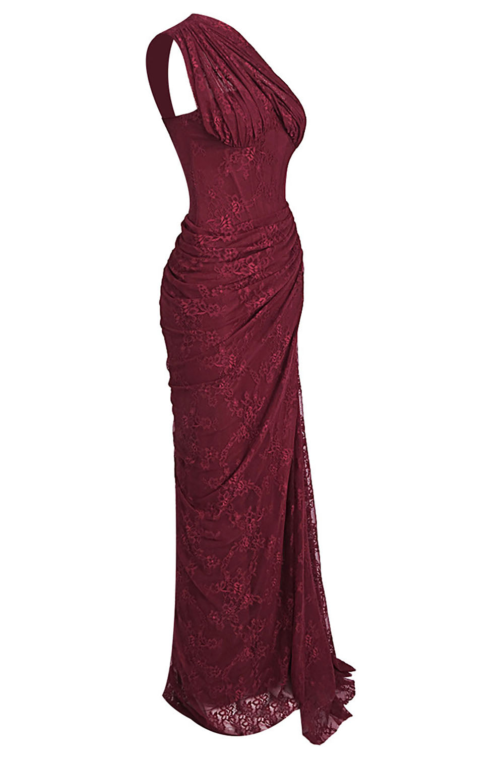 RHEA ONE SHOULDER LACE MAXI DRESS