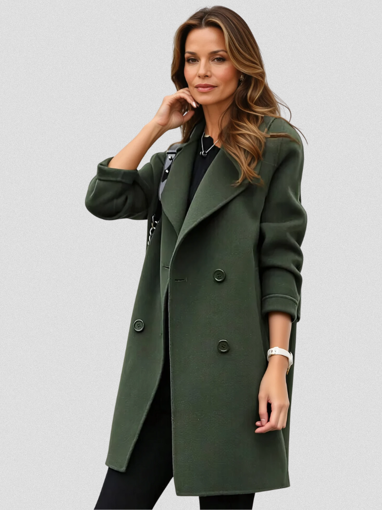 Lapel Double Breasted Longline Coat