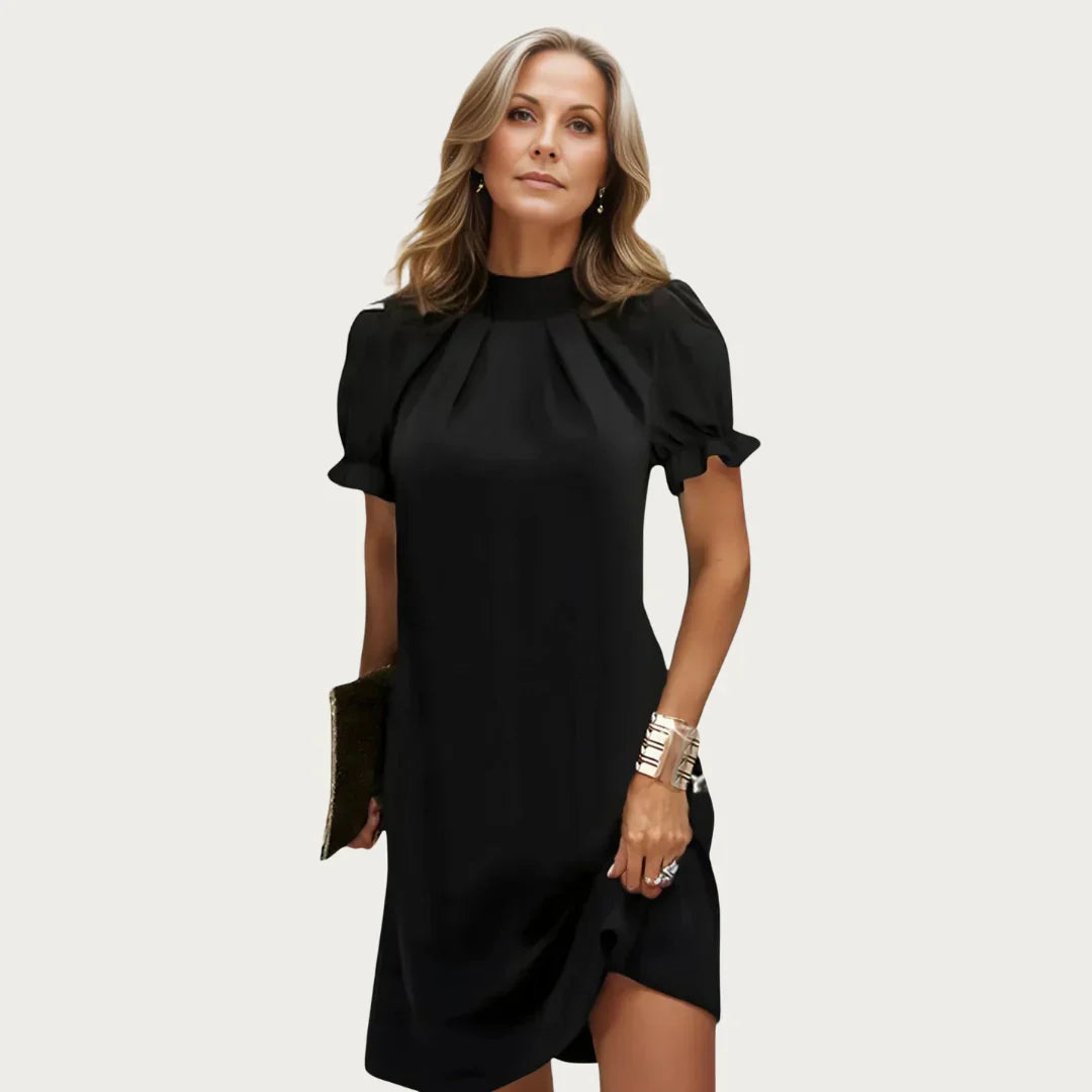 Milagros Chic Black Mini Dress Silhouette Collection