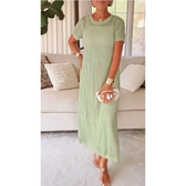 Crochet Knit Short Sleeve Maxi Dress Summer 3
