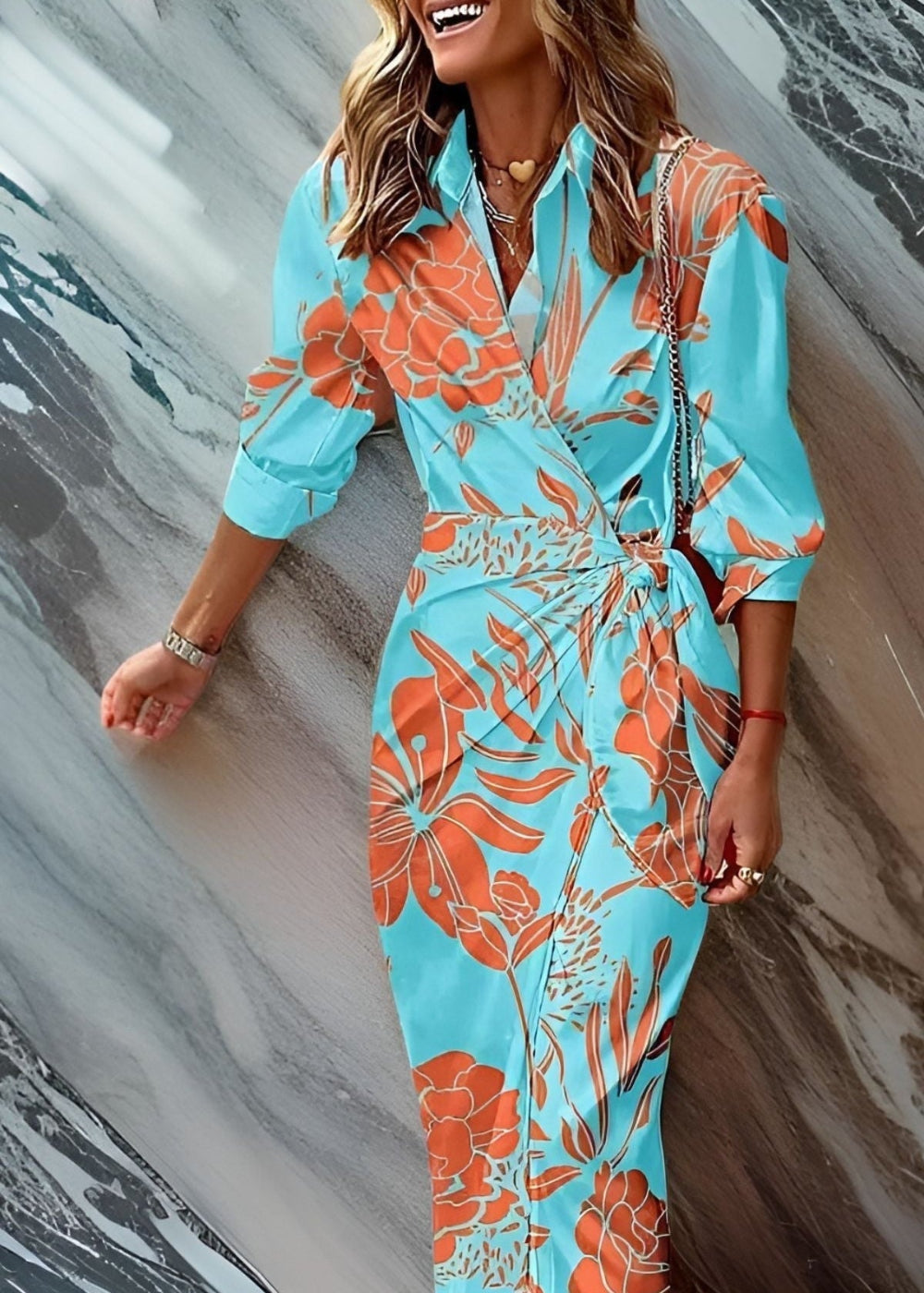 The Most Beautiful Wrap Dress Turquoise