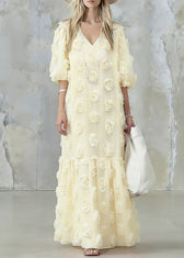 Original Design Pink Floral Patchwork Tulle Maxi Dress Summer 3