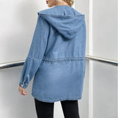 Hooded Autumn Winter Lapel Loose Open Front Chic Stylish Elegant Fashionable Versatile Short Women's Jacket