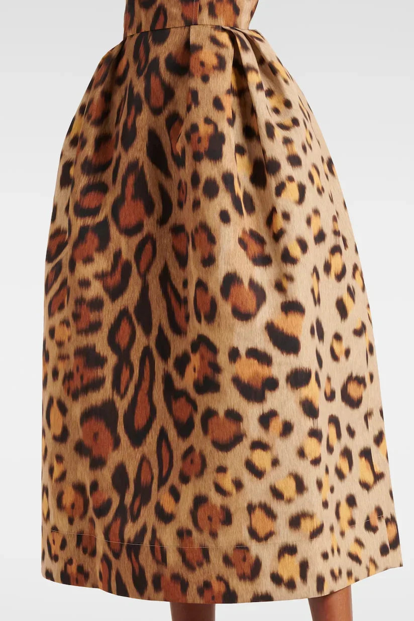 Animal - print Bustier Midi Dress