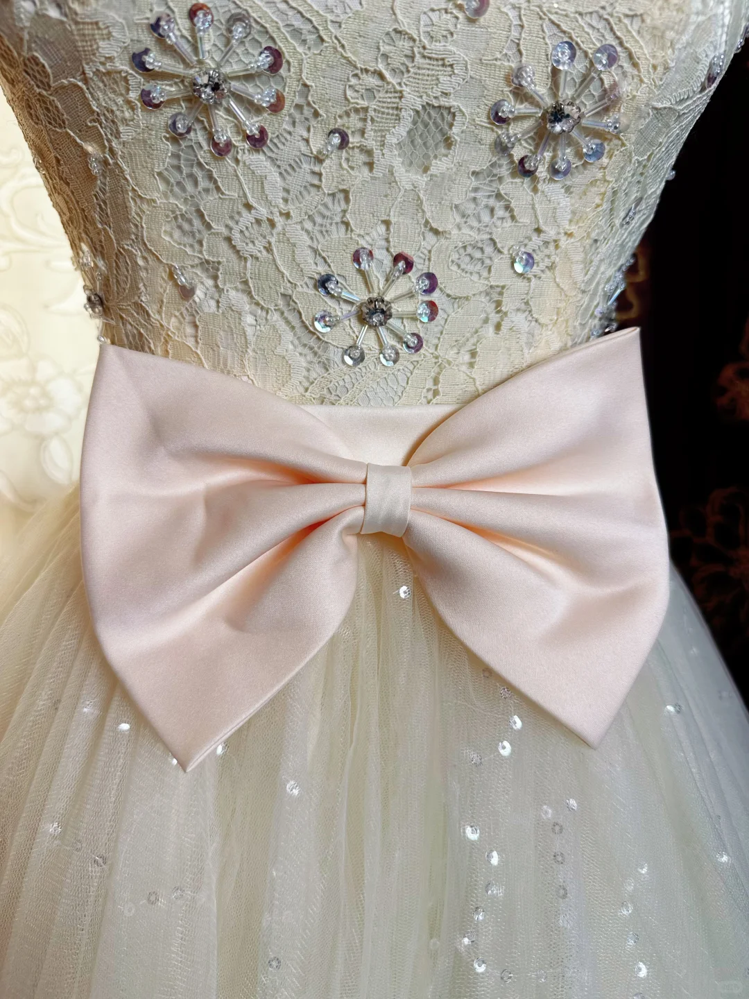 Sweet Lace Tulle Sleeveless A Line Short Homecoming Dress Formal 20th Birthday Outfit With Bow