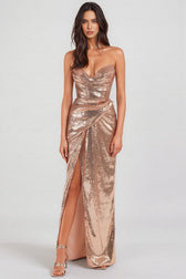 Ylang Sequin Split Maxi Dress