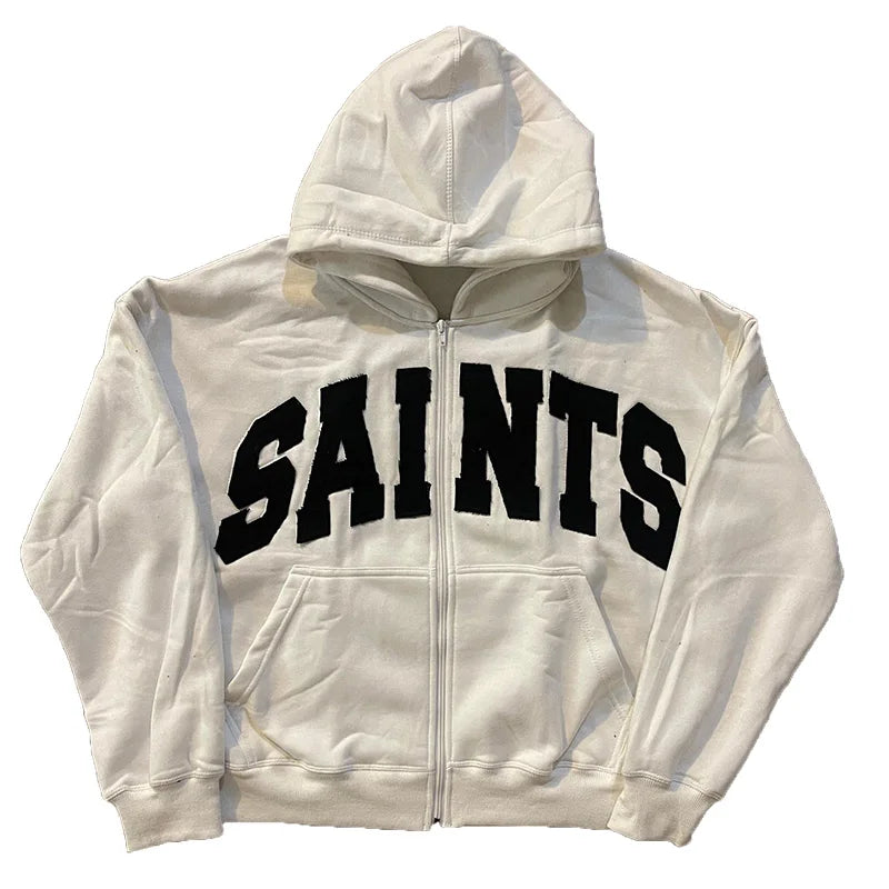 Fashionable Graphic Aesthetic Loose Cozy Hip Hop Hoodie Blue / S Sweatshirts & Hoodies-L