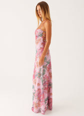 Floral Strappy Back Slip Maxi Dress 4