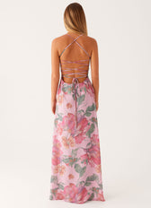 Floral Strappy Back Slip Maxi Dress 5