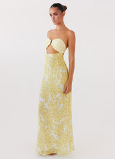 Floral Strapless Cut Out Maxi Dress Summer 8