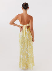 Floral Strapless Cut Out Maxi Dress Summer 9