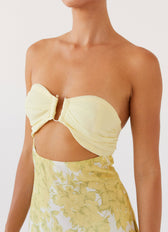 Floral Strapless Cut Out Maxi Dress Summer 10